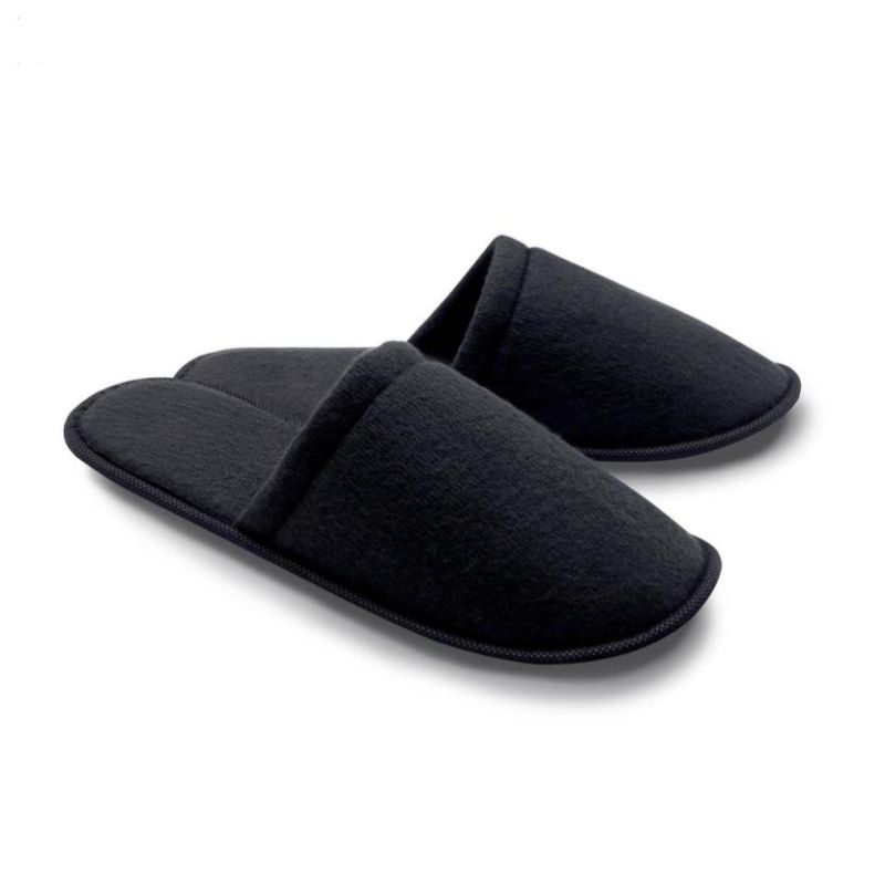 Papuci hotelieri frotir, negru - 30 cm - vârf închis