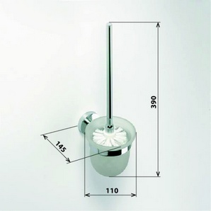 Omega : Suport din sticlă și perie Wc - cu prindere în perete