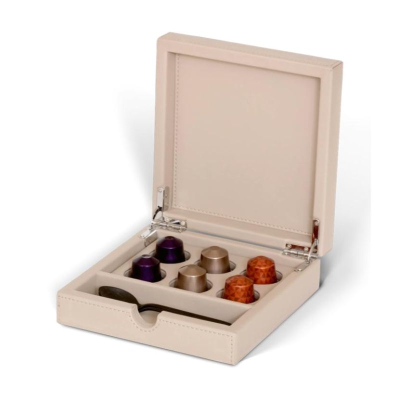 Cutie pentru capsule de cafea și plicuri de ceai cu capac, natur - Yasur