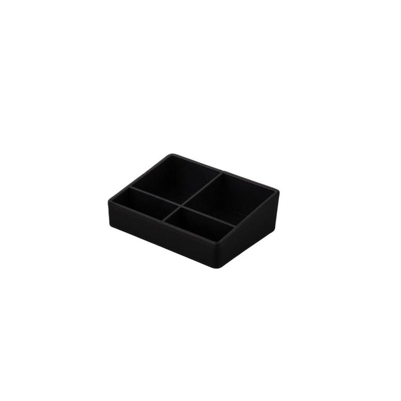 Organizator pentru ceai, cafea și zahăr Noble Leather, negru