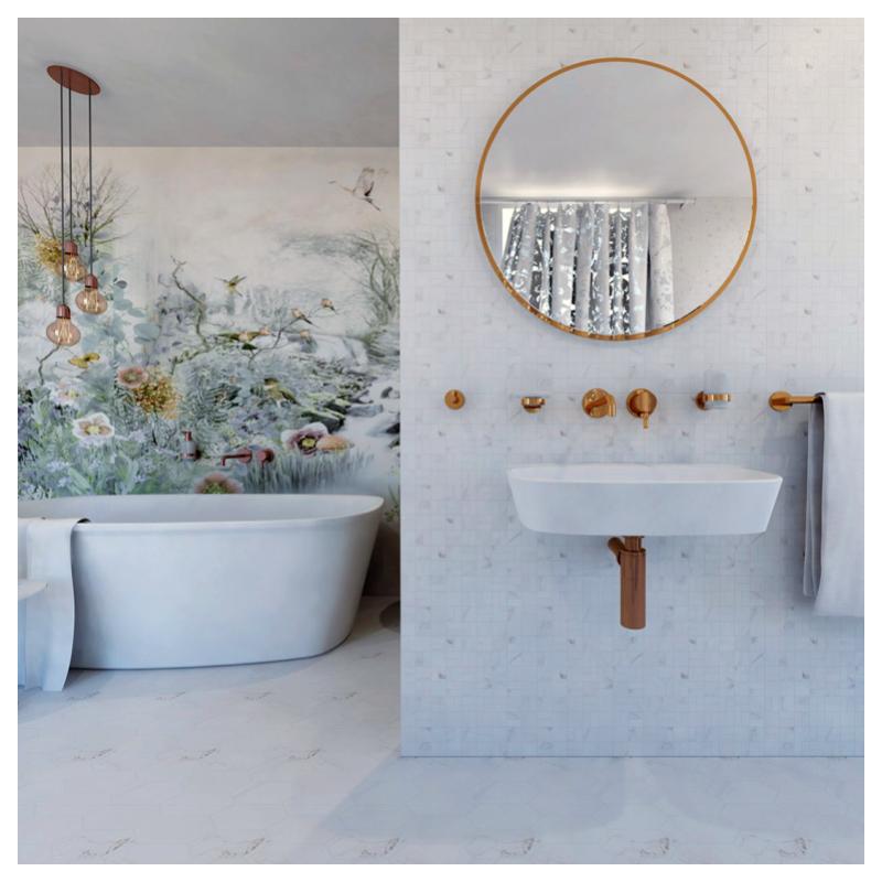 Cârlig dublu baie hotelier auriu cupru - CORAL