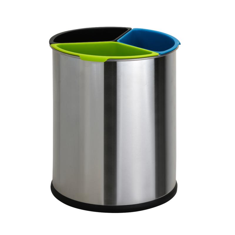 Coș de gunoi hotelier pentru colectare selectivă, 15L, inox șlefuit