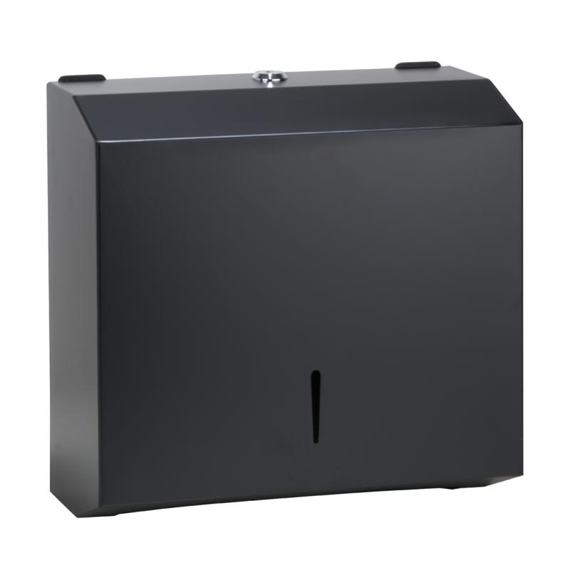 Dispenser prosoape de hârtie, 245 mm, inox negru
