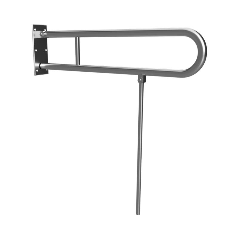HELP- Bară de sprijin rabatabilă, formă U, 813 mm, cu picior de sprijin, inox mat