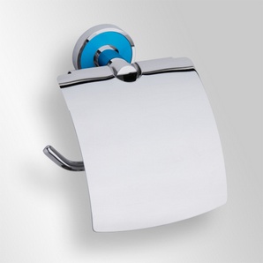 Trend-i - Suport cu capac pentru hârtia igienică (bleu)