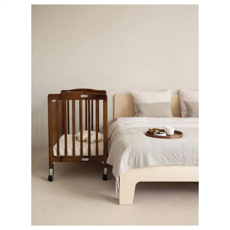 Pătuț hotelier din lemn pentru copii, pliabil – Limea – Mahon